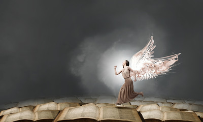 Angel girl in dress