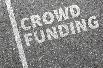 Fototapeta premium Crowd Funding Crowdfunding online Geld sammeln im Internet Busin