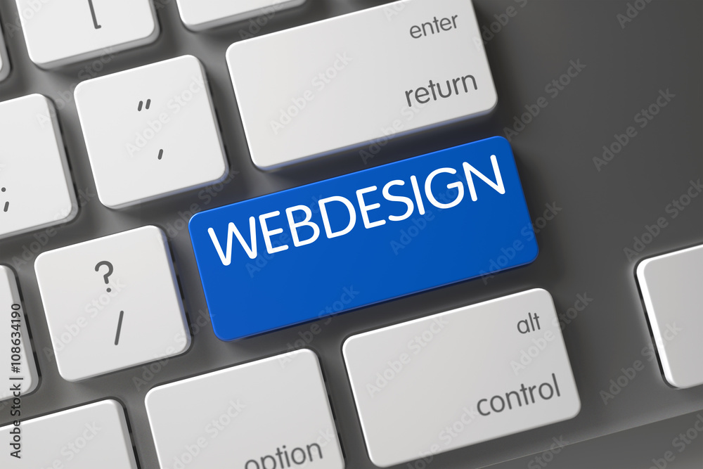 Fototapete webdesign on modern laptop keyboard background. keypad webdesign on modern keyboard. modern laptop k