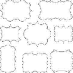 Set of 8 decorative vector unusual frames for your design.