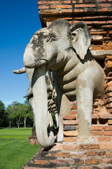 Elephant statue in Sukhothai Historical Park
