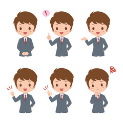 男性　ビジネス　セット　イラスト