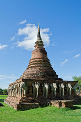 Fototapeta premium Ancient city in historic national park in Sukhothai province of