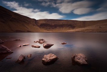 Llyn y Fan Fach Lake
Part of the Brecon Beacons in South Wales, near the village of Llanddeusant, the Welsh name means 'Lake of the small beacon hill'
