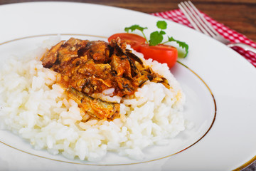 Rice with Canned Fish in Tomato Sauce