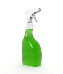Spray. Cleaning and sanitation product studio isolated. Bottle witout lable