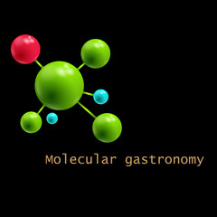 Stylized molecular structure. Molecular gastronomy. Vector illustration.