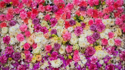 Beautiful flowers background for wedding scene