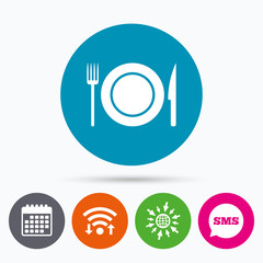 Food sign icon. Cutlery symbol. Knife and fork.