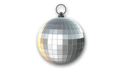 Obraz premium Disco ball, mirror sphere isolated on white background