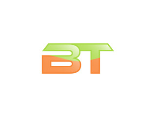 Green Orange shiny BT letters