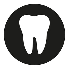 Icon mark the tooth on a black background