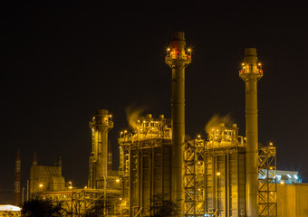 Fototapeta na wymiar power station at night