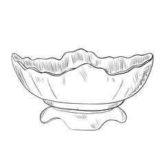 Vector sketch of dish with food