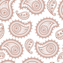 Henna tattoo mehndi style seamless background. The pattern can be repeated or tiled without any visible seams