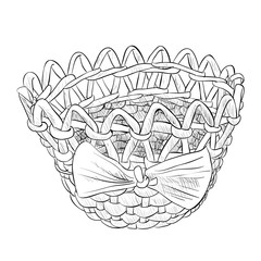 Vector sketch of wicker basket