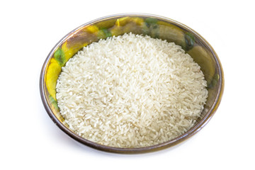Rice cereal in a ceramic bowl