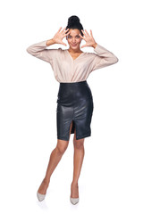 Fototapeta premium Business woman showing her palms