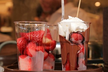 The Strawberry with chocolate Sweety dessert glass