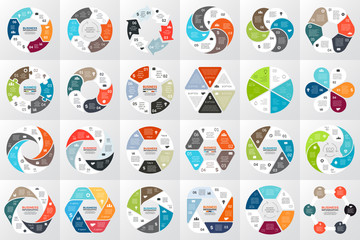 Vector circle arrows infographic, diagram, graph, presentation, chart. Business cycle concept with 6 options, parts, steps, processes. Info graphic data template.