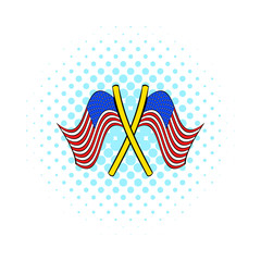 Obraz premium American flags icon, comics style