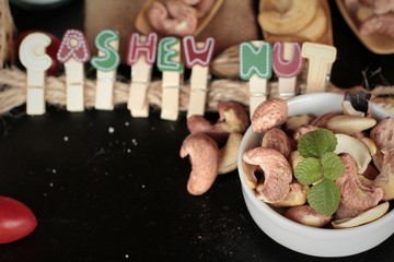 Cashews nuts are roasted delicious with salt.