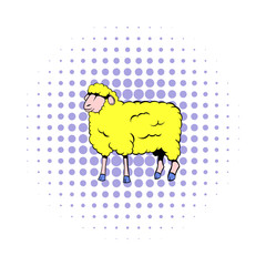 Sheep icon in comics style 