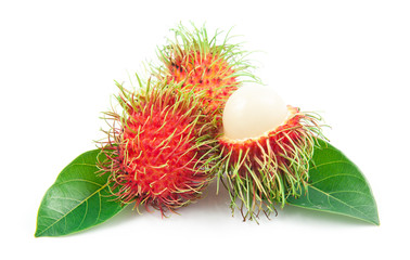 rambutan sweet delicious fruit isolated on white background