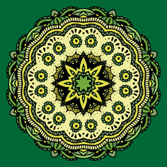 Mandala. Ethnic decorative element. Hand drawn background. Islam, Arabic, Indian, ottoman motifs.