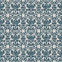 Seamless worn out antique background 195_round curve flower leaf