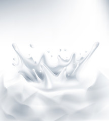 vector. Dairy splash on a grey background