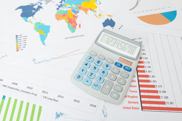 Obraz premium Data charts with calculator series