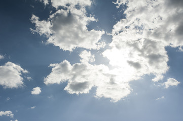 Background of blue sky and white clouds