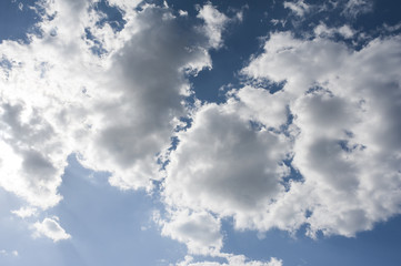 Background of blue sky and white clouds