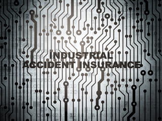 Insurance concept: circuit board with Industrial Accident Insurance