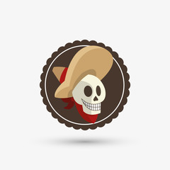 Colorful mexican design over white background