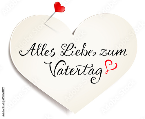 Fototapete Herzformiger Zettel Mit Herz Pin Und Schriftzug Alles Liebe Zum Vatertag Artenauta