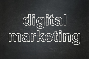 Marketing concept: Digital Marketing on chalkboard background