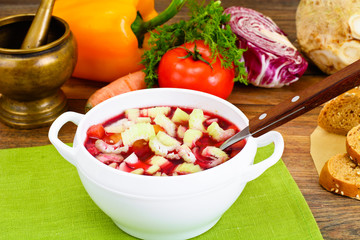Soup from Beet, Tomatoes and Celery