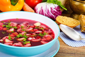 Soup from Beet, Tomatoes and Celery