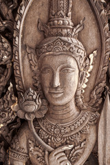 Fototapeta na wymiar Thailand Wood Carving Art