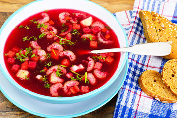 Soup from Beet, Tomatoes and Celery
