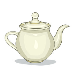 Vector illustration digital painted teapot