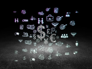 Finance concept: Finance Symbol in grunge dark room