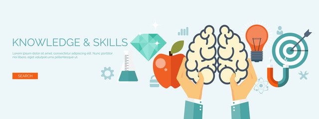 Vector illustration. Flat backgrounds set. Distance education,learning. Online courses, web school. Knowledge,information. Study process. E-learning.