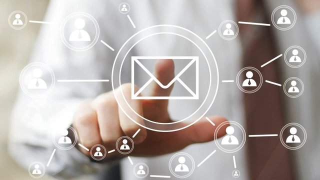 Business button online messaging mail sending sign