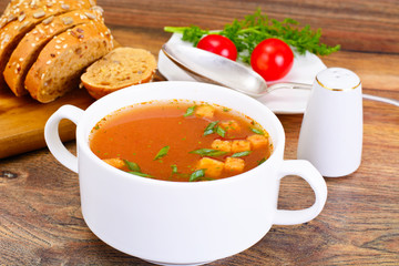Sicilian Tomato Soup. National Italian Cuisine
