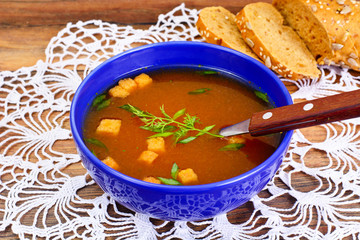 Sicilian Tomato Soup. National Italian Cuisine