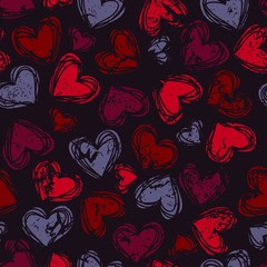 Hearts seamless pattern. Vector illustration