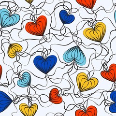 Hearts seamless pattern. Vector illustration
